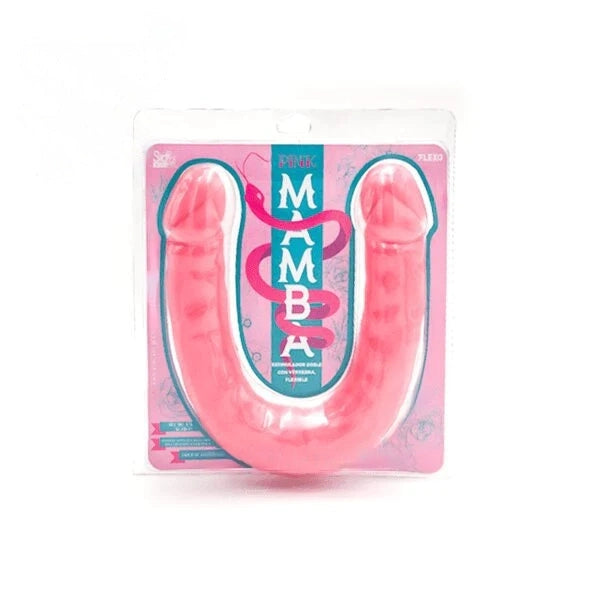 DILDO ROSA CON DOBLE VÉRTEBRA - PINK MAMBA